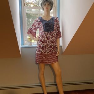 Light Airy Boho Print pullover Dress from Style and Company PS